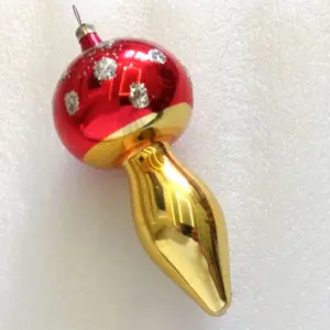 Vintage Ukrainian Glass Christmas Ornaments Big Mushroom