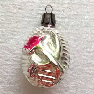 Antique Vintage USSR Glass Christmas Ornament Hammer & Sickle