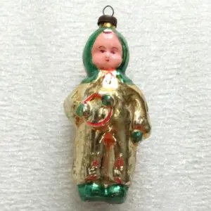 Vintage USSR Glass Christmas Ornament Kid