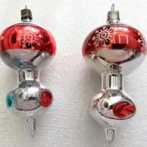 Set of 2 Antique Vintage USSR Glass Christmas Ornament Icicles