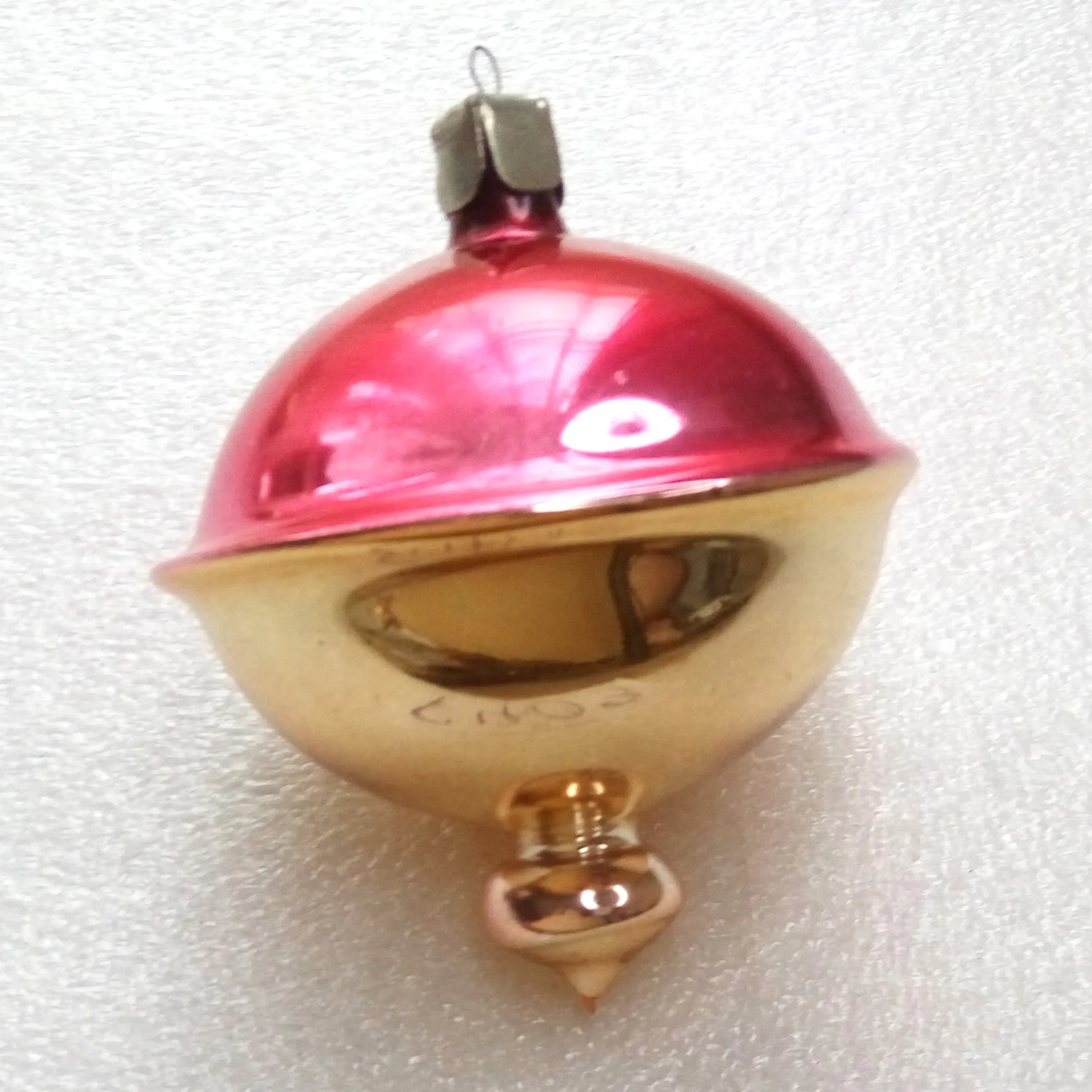 Vintage Ukrainian Glass Christmas Ornament Whirligig