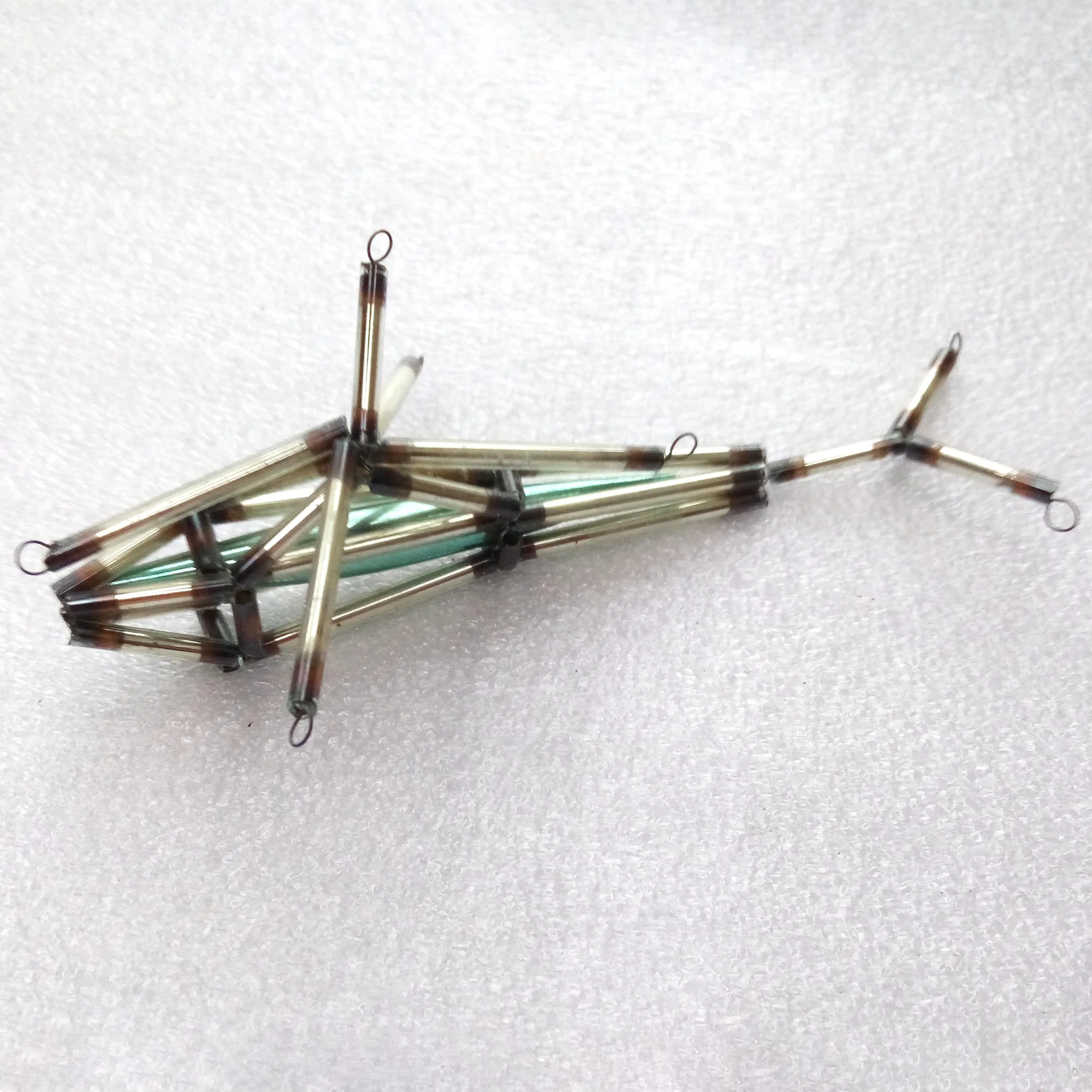 Vintage Tube Glass Christmas Ornament Helicopter