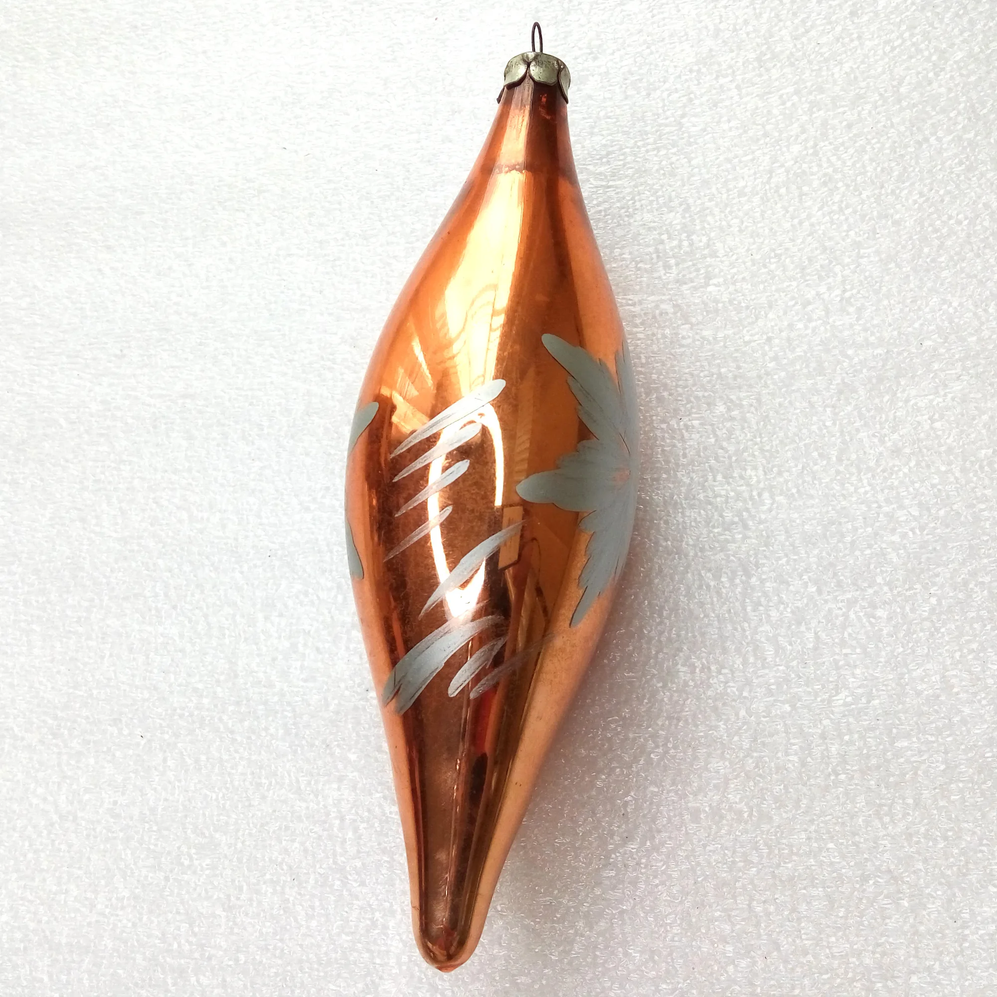 Vintage Ukrainian Glass Christmas Ornament Big Icicle