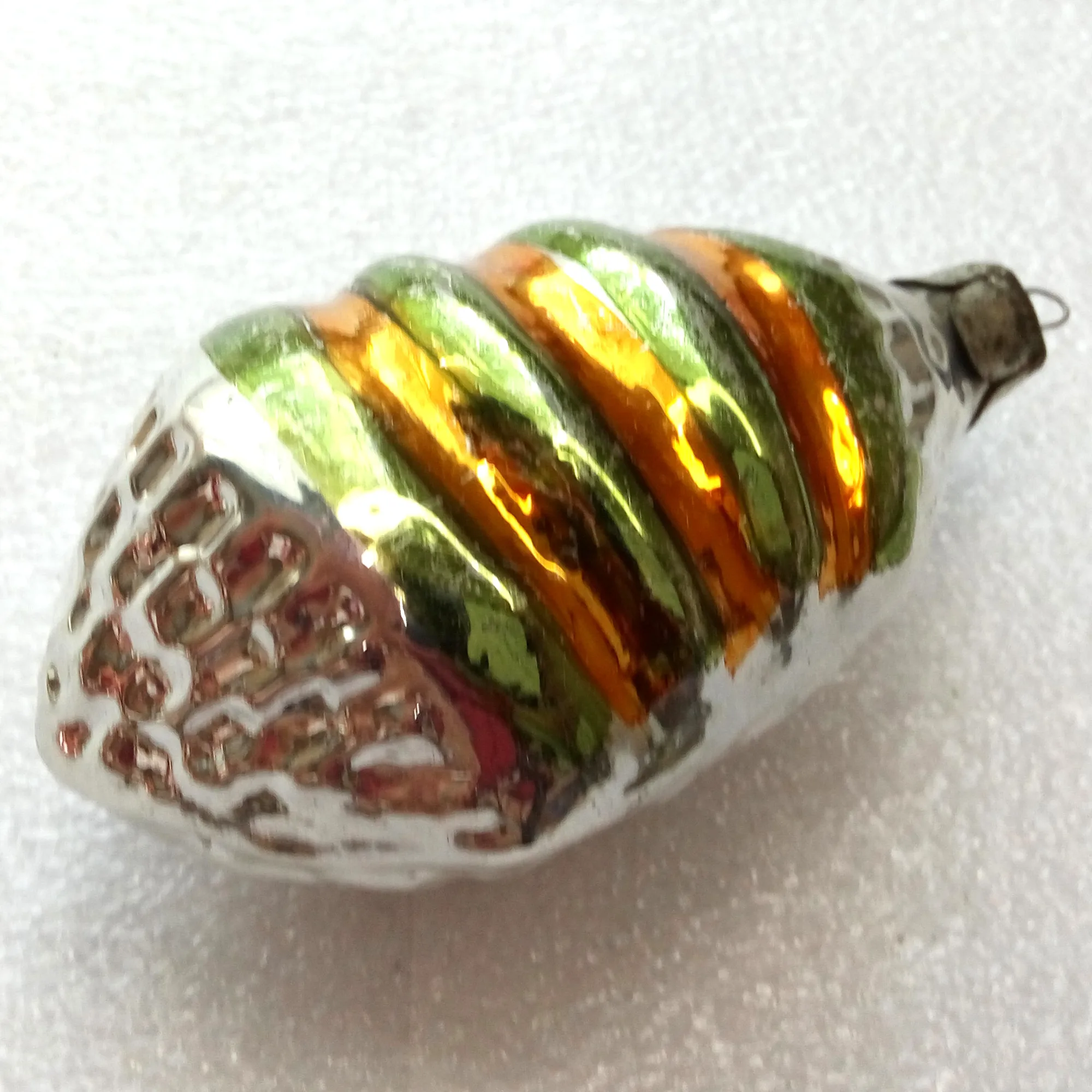 Vintage Ukrainian Glass Christmas Ornament