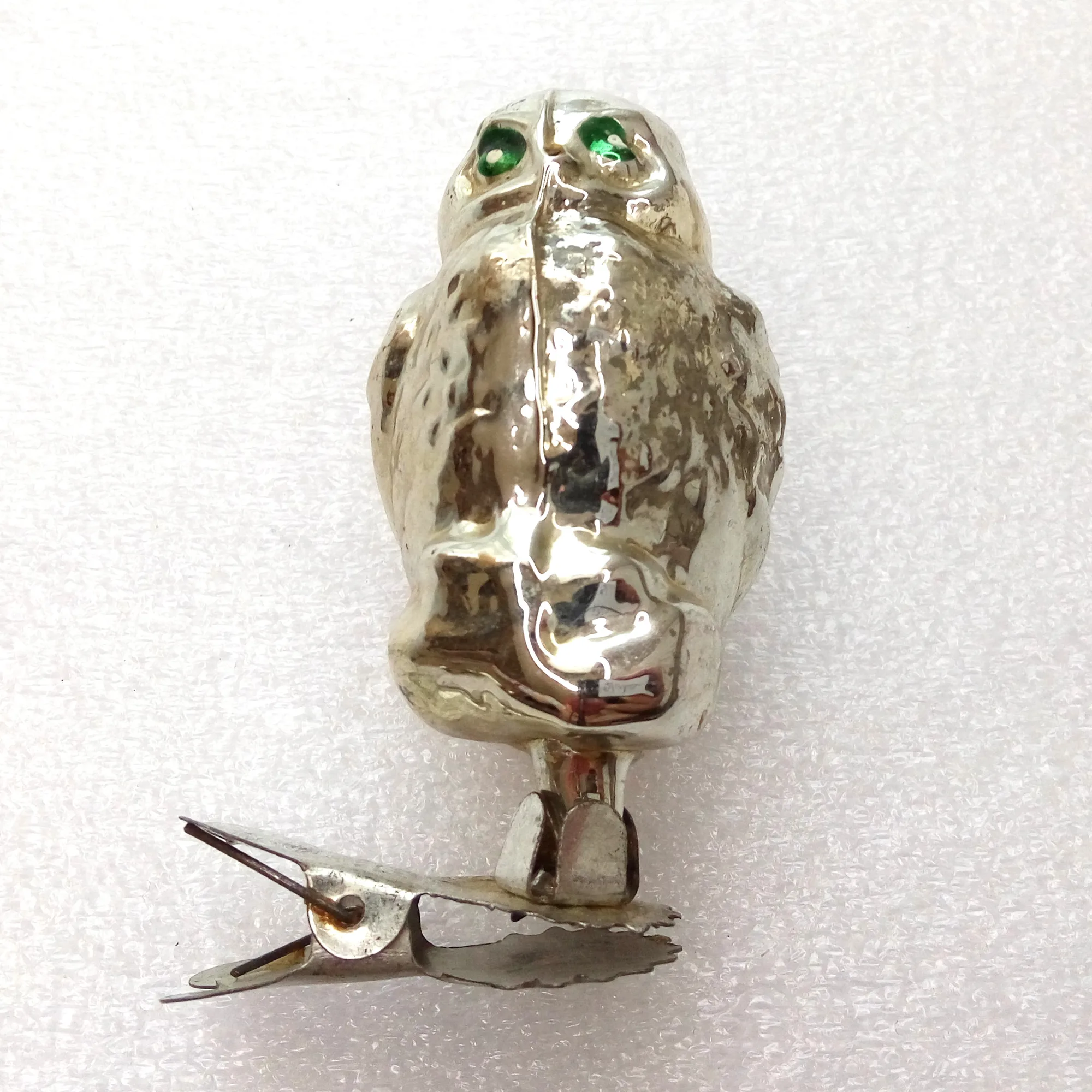 Antique Vintage Mercury Glass Christmas Ornaments Owl