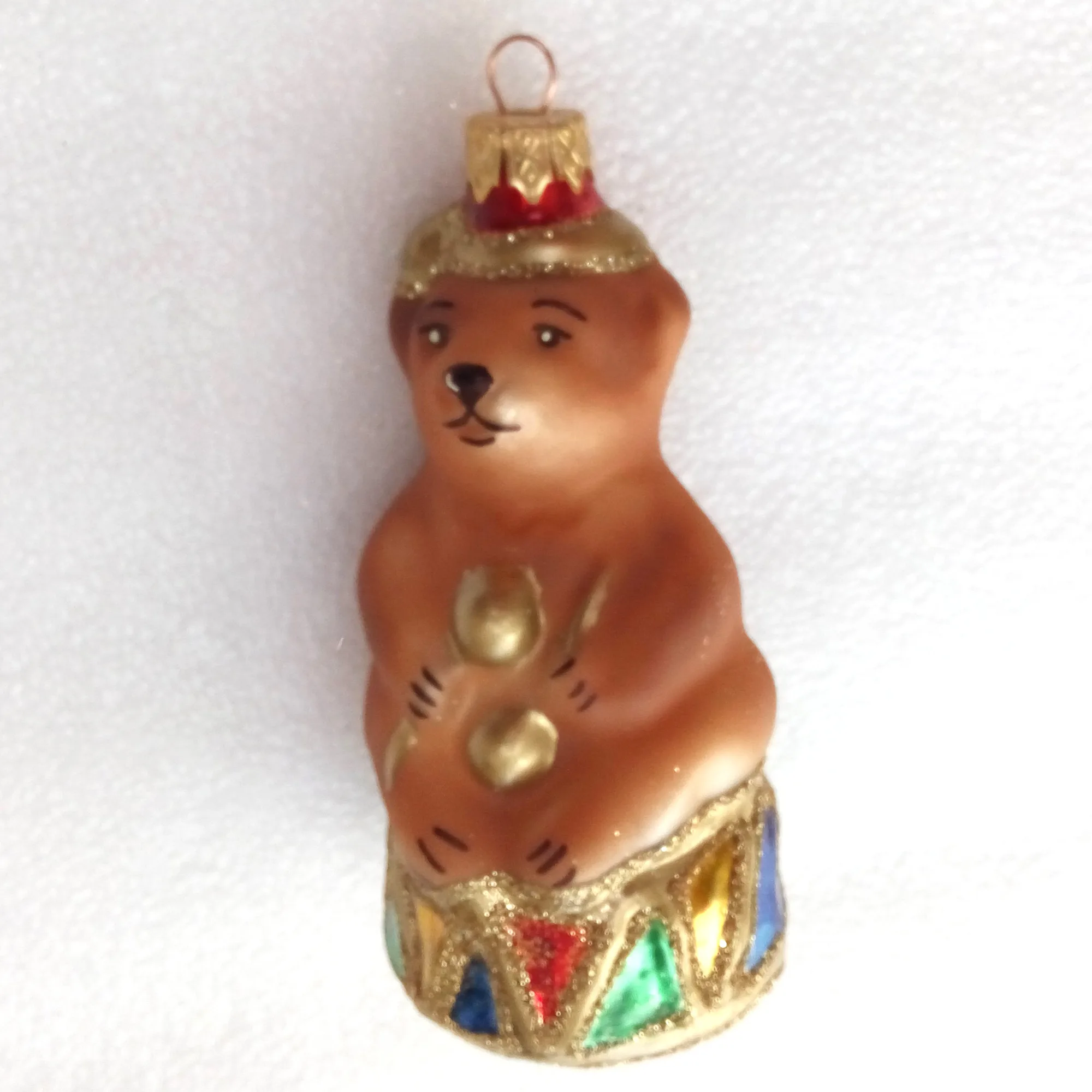 New Modern Ukrainian Hand Made Glass Christmas Ornament Decor Bear Cub Figure Toy Art