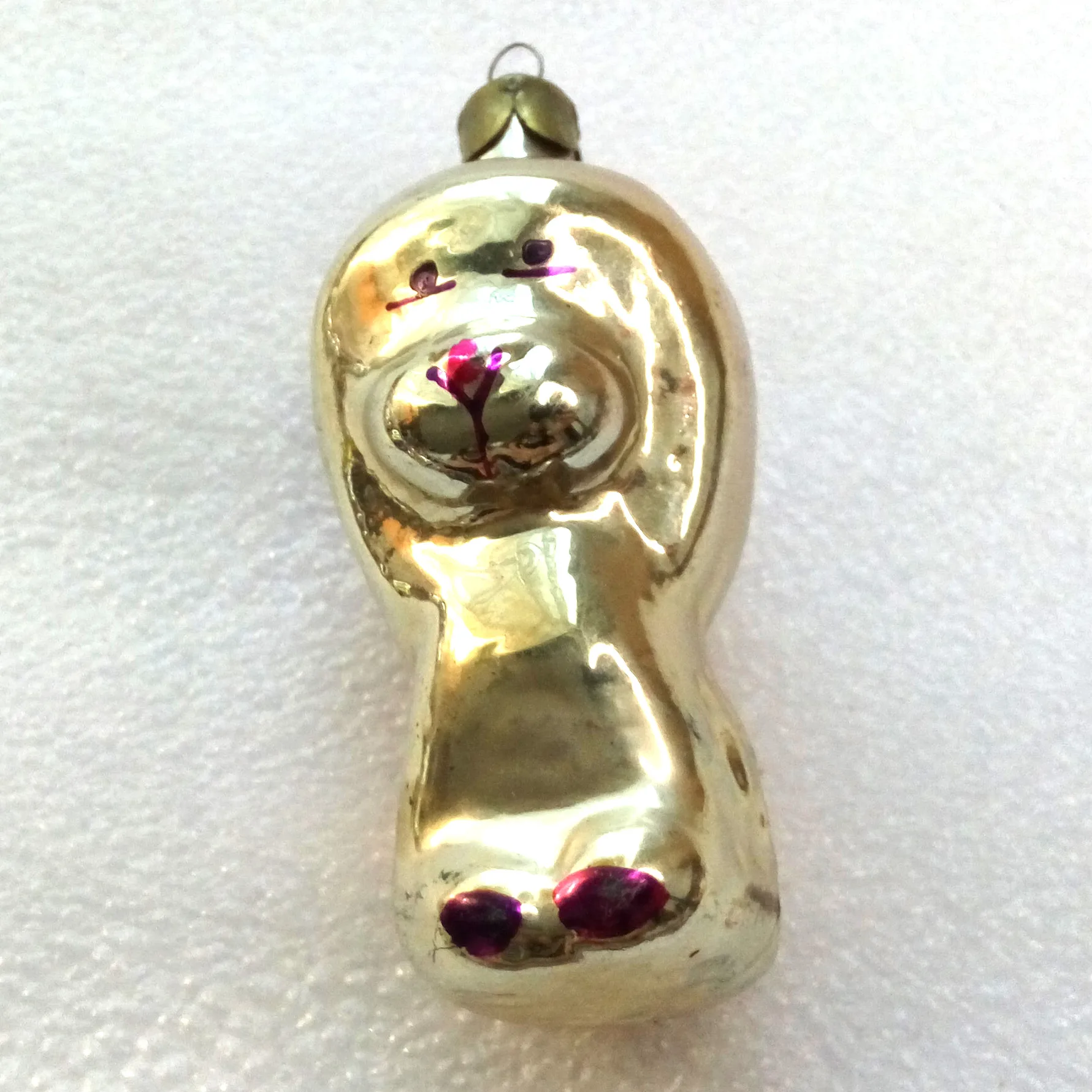 Antique Vintage Glass Christmas Ornament Toy Lion