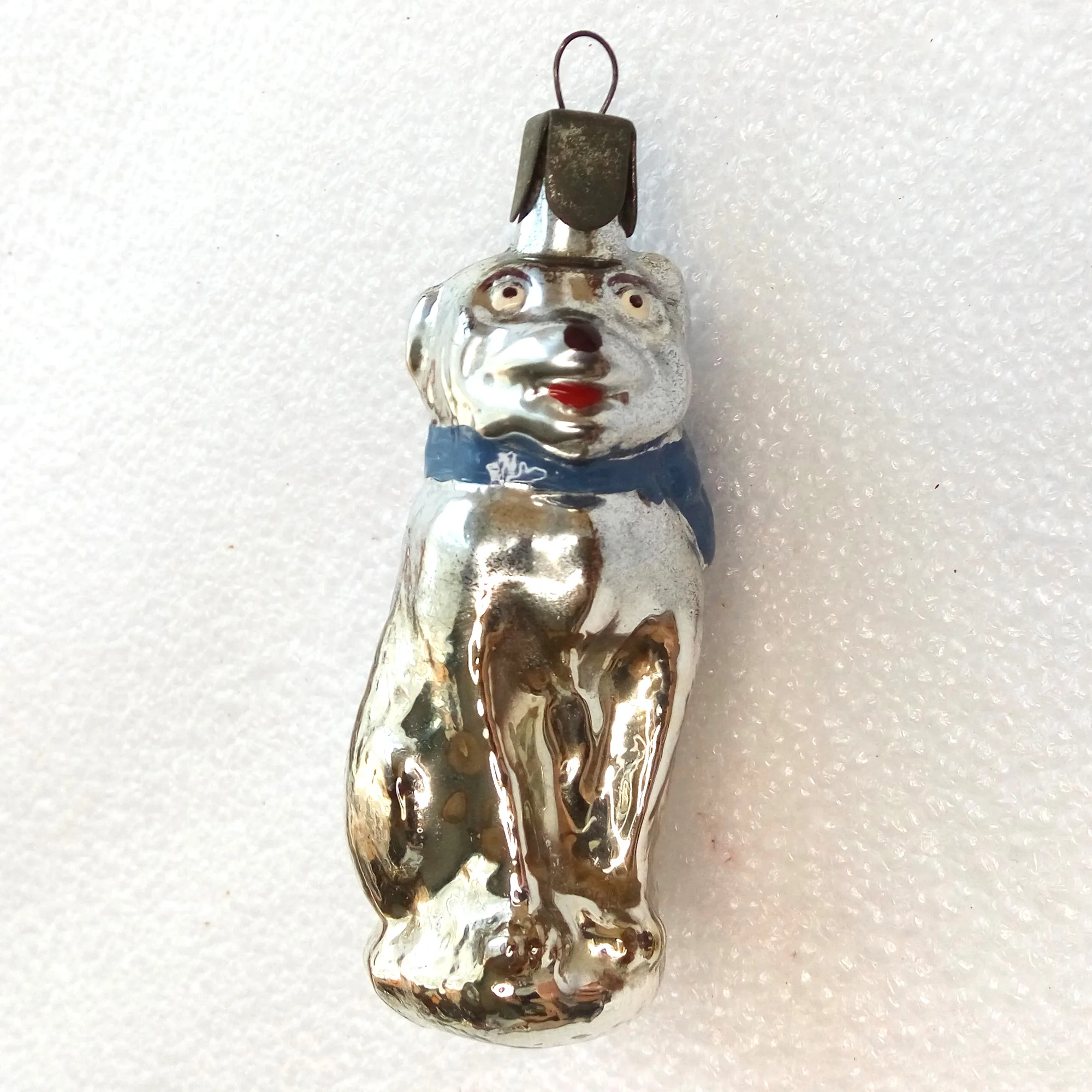 Antique Vintage Glass Christmas Ornament Dog