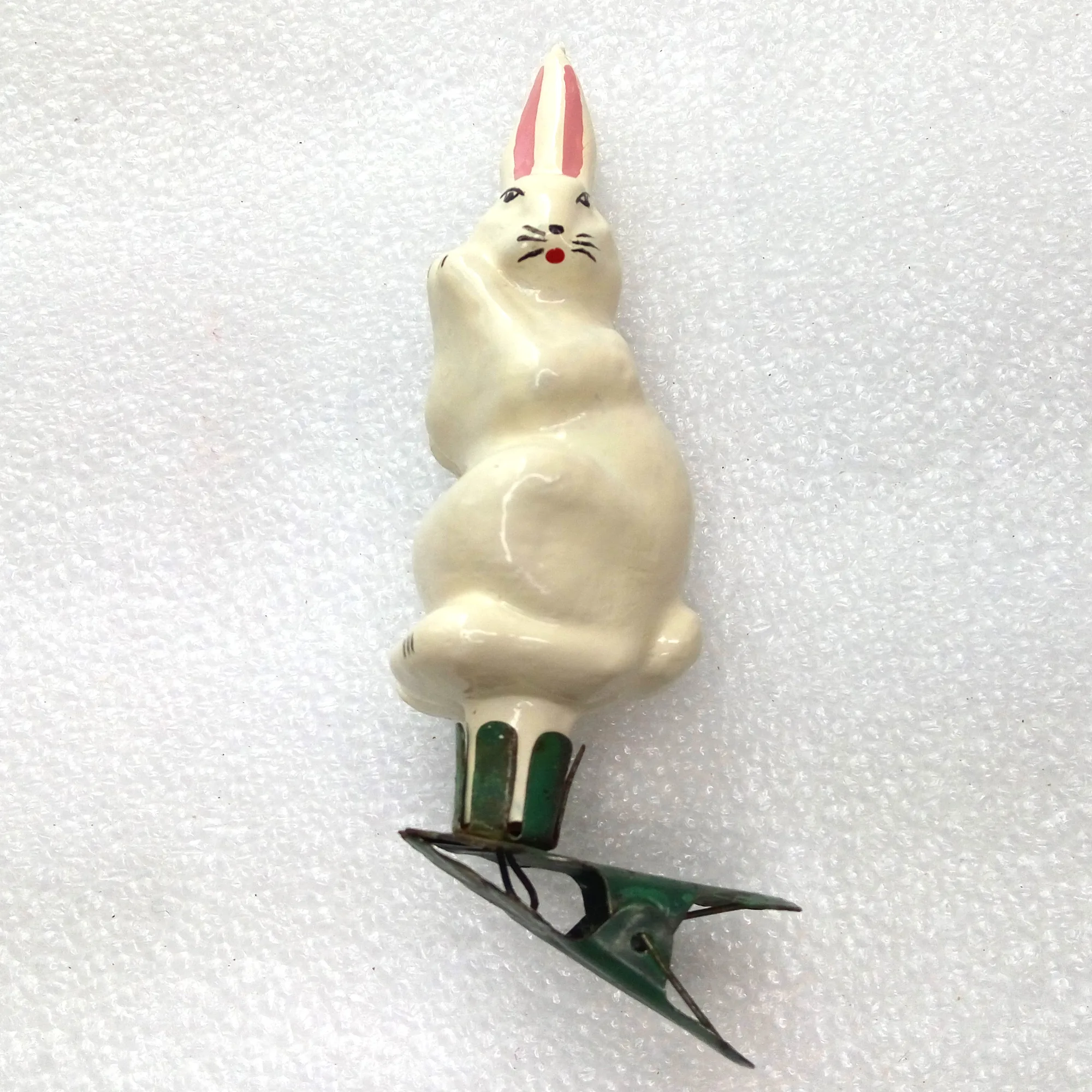 Old Antique Vintage Glass Christmas Ornament Toy Hare