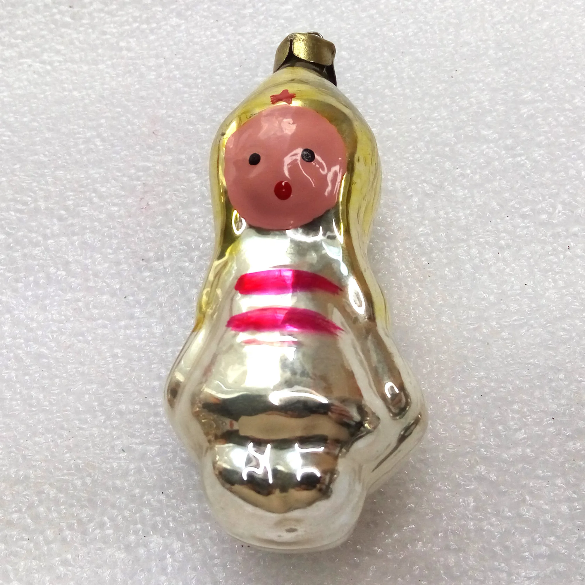 Vintage Glass Christmas Ornament Red Army Boy