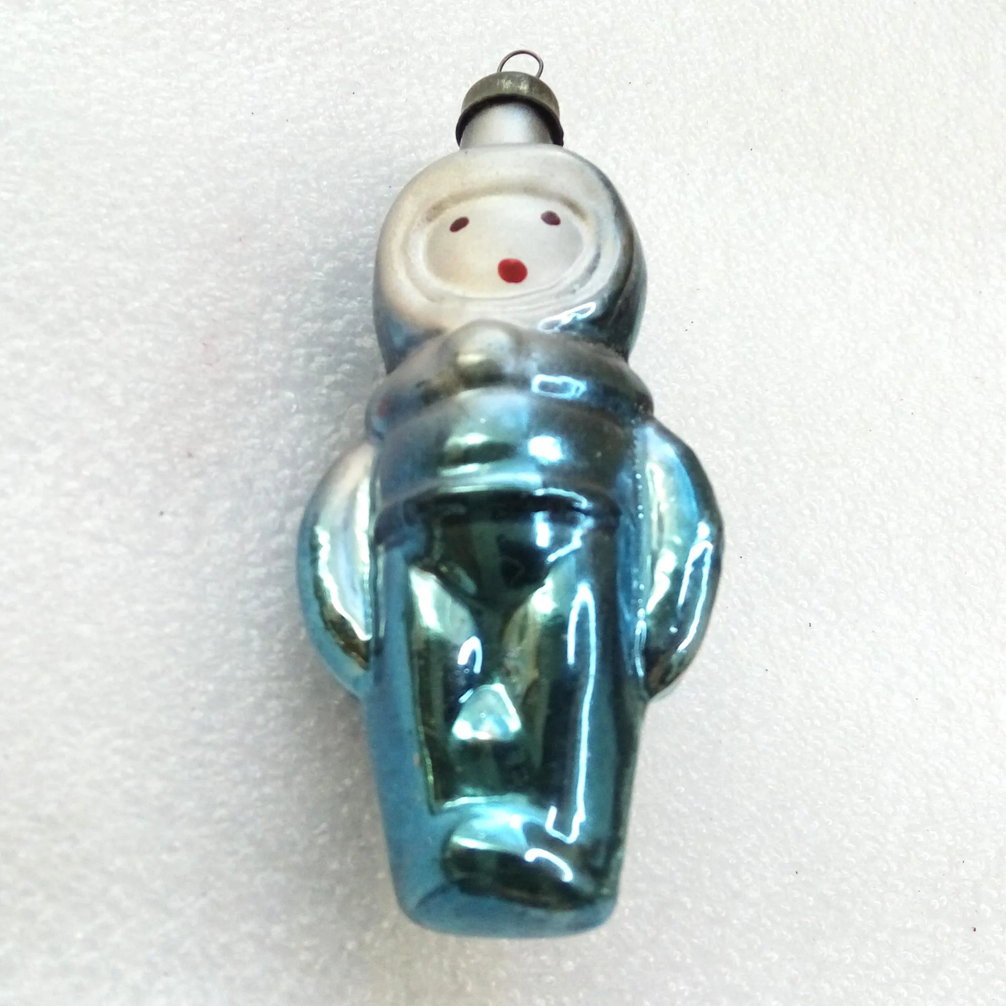 Antique Vintage Glass Christmas Ornament USSR Astronaut