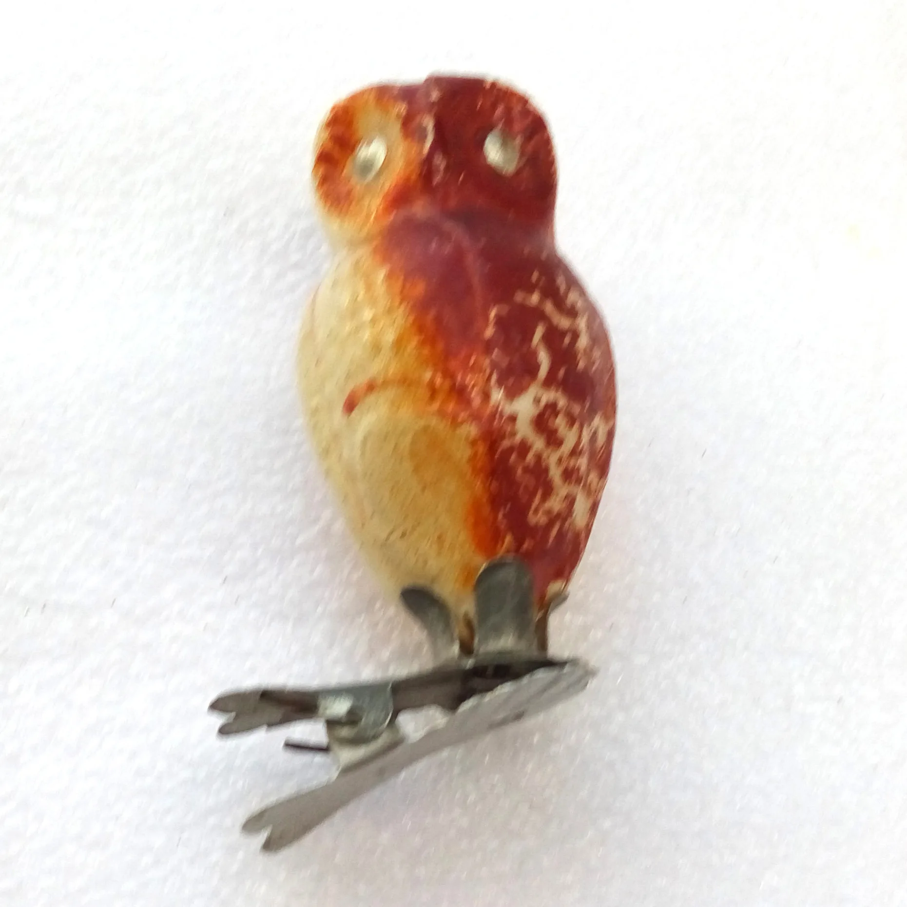 Vintage Glass Christmas Ornament Toy Owl