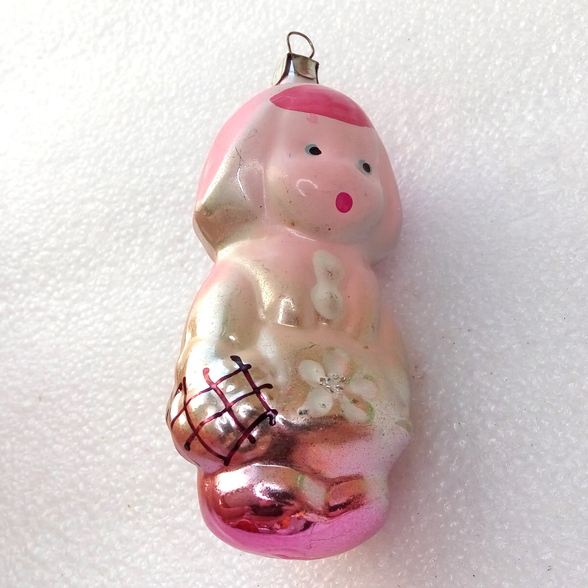 Antique Vintage Glass Christmas Ornament Red Hood