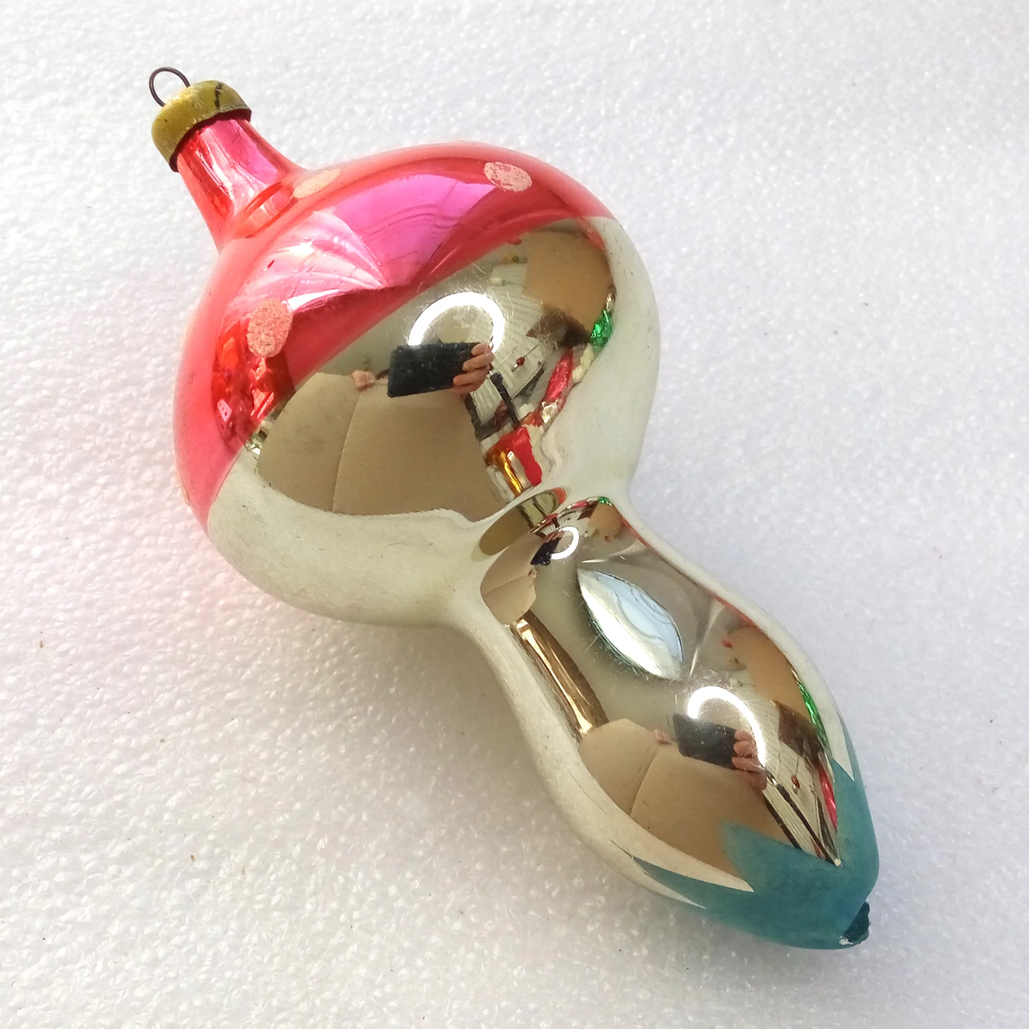 Antique Vintage Glass Christmas Ornament Mushroom