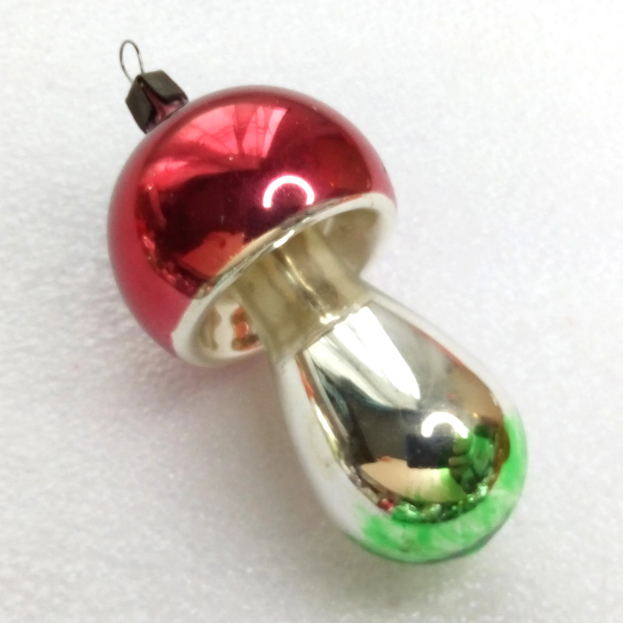 Old Antique Vintage Glass Christmas Ornament Mushroom