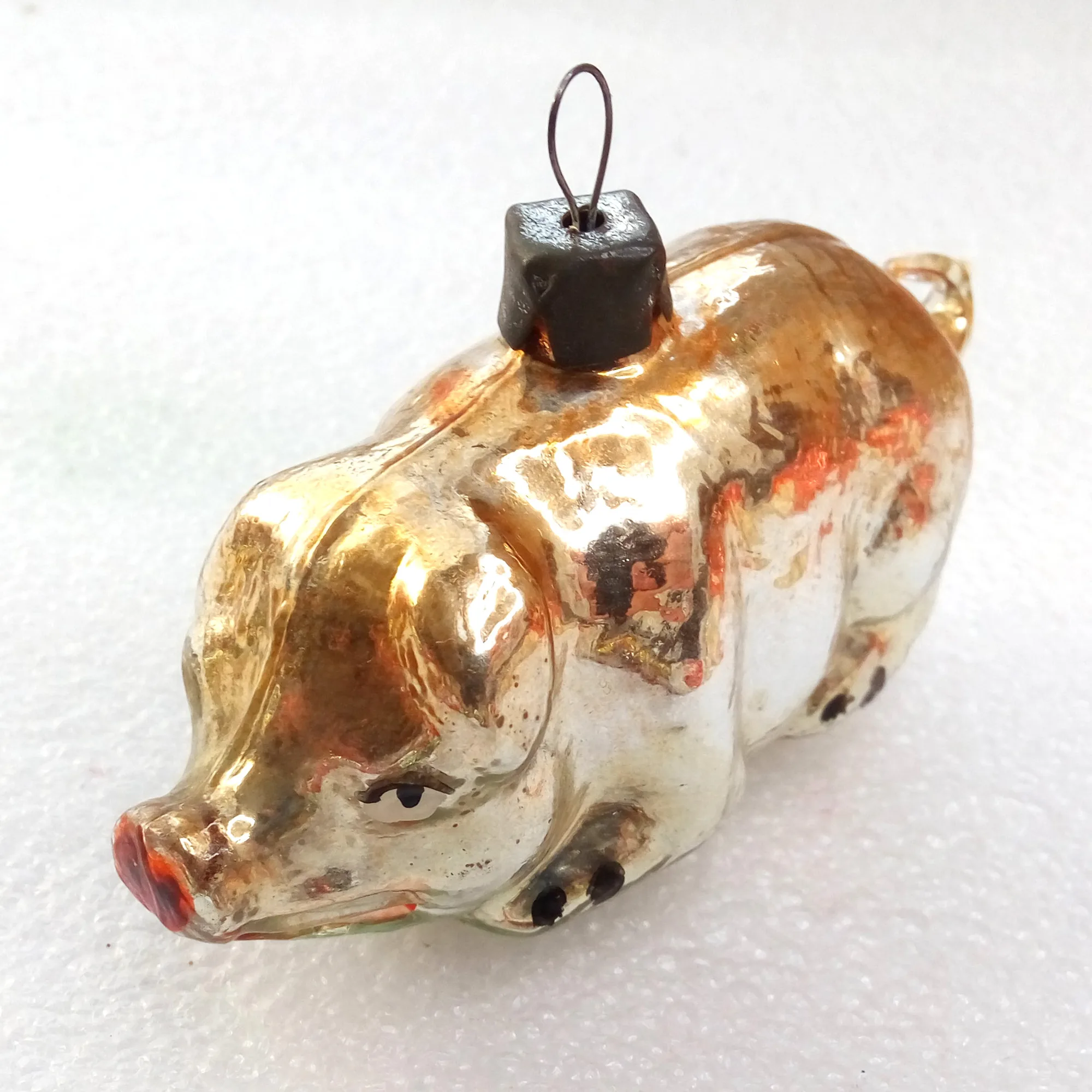 Unique Antique Vintage Glass Christmas Ornament Decor Old Pig