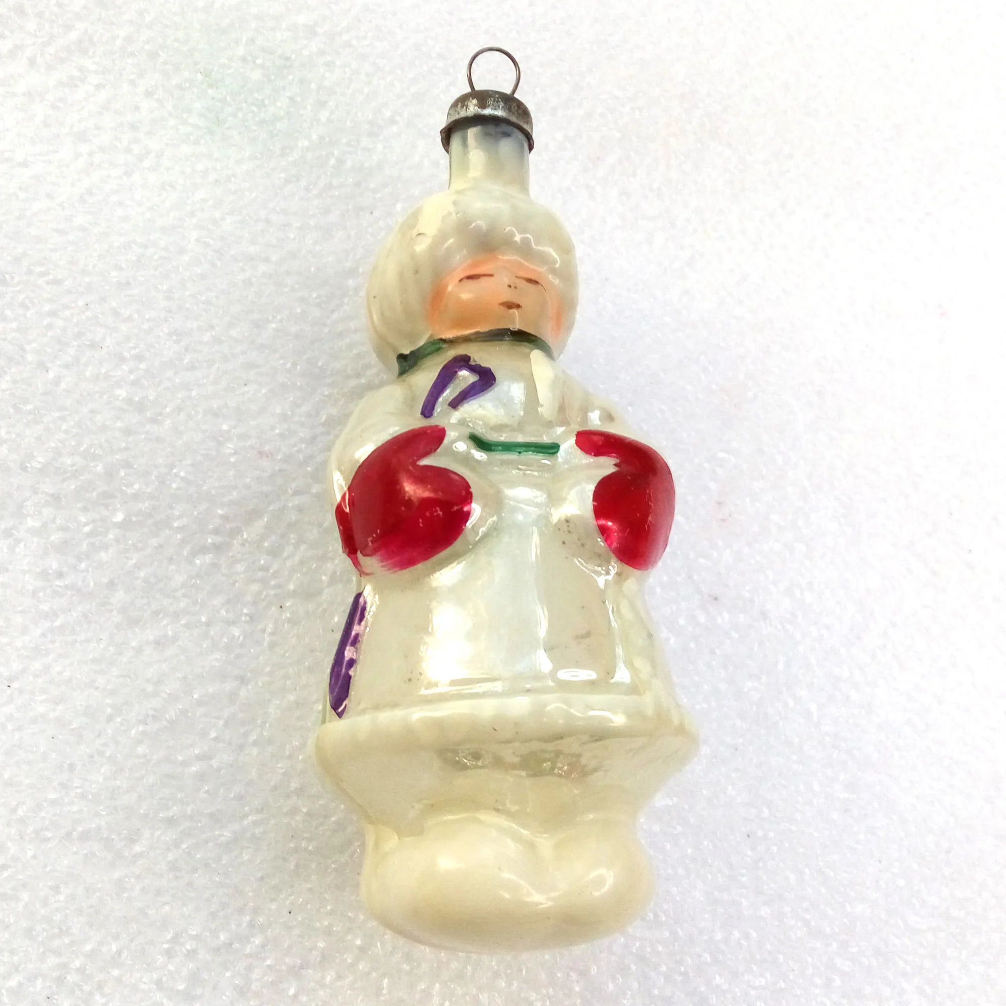 Old Antique Vintage Glass Christmas Ornament Shepherd