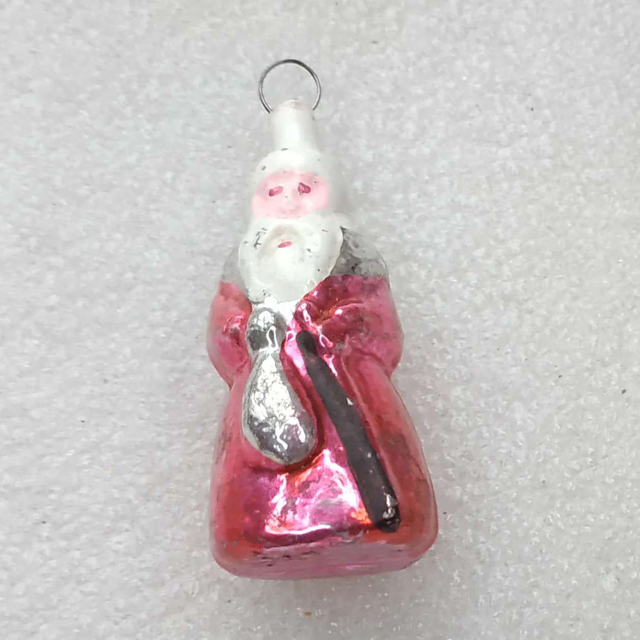 Antique Vintage Russian Glass Christmas Ornament Small Santa