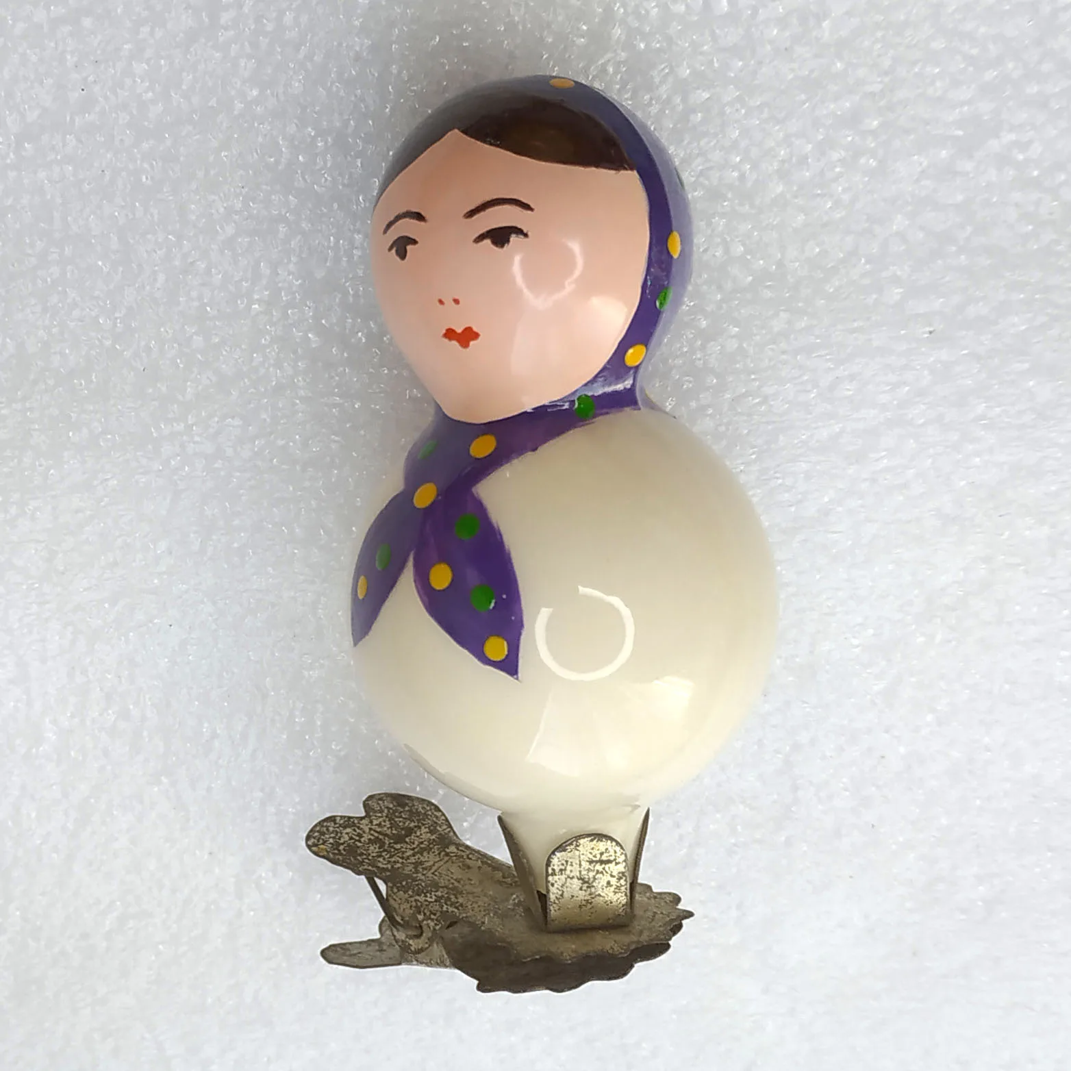 Unique Antique Vintage Russian Glass Christmas Ornament Decor Nesting Doll