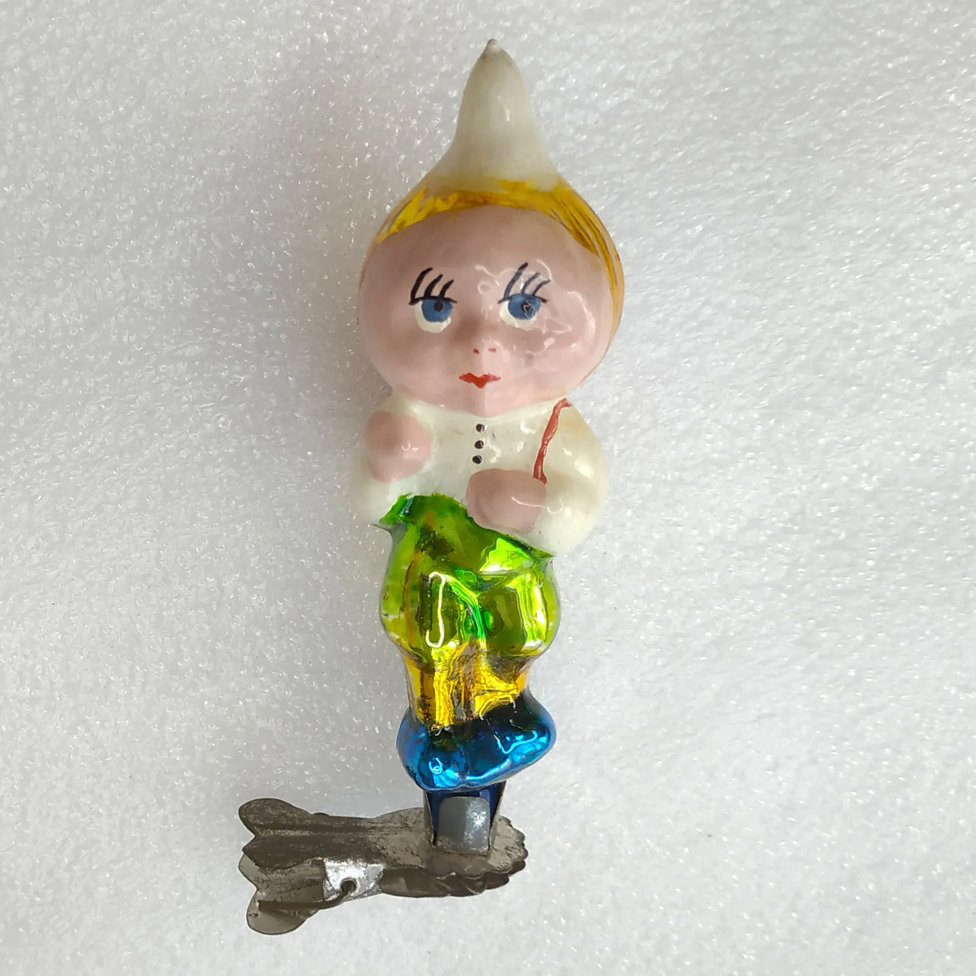 Antique Vintage Russian Glass Christmas Ornament Cipollino