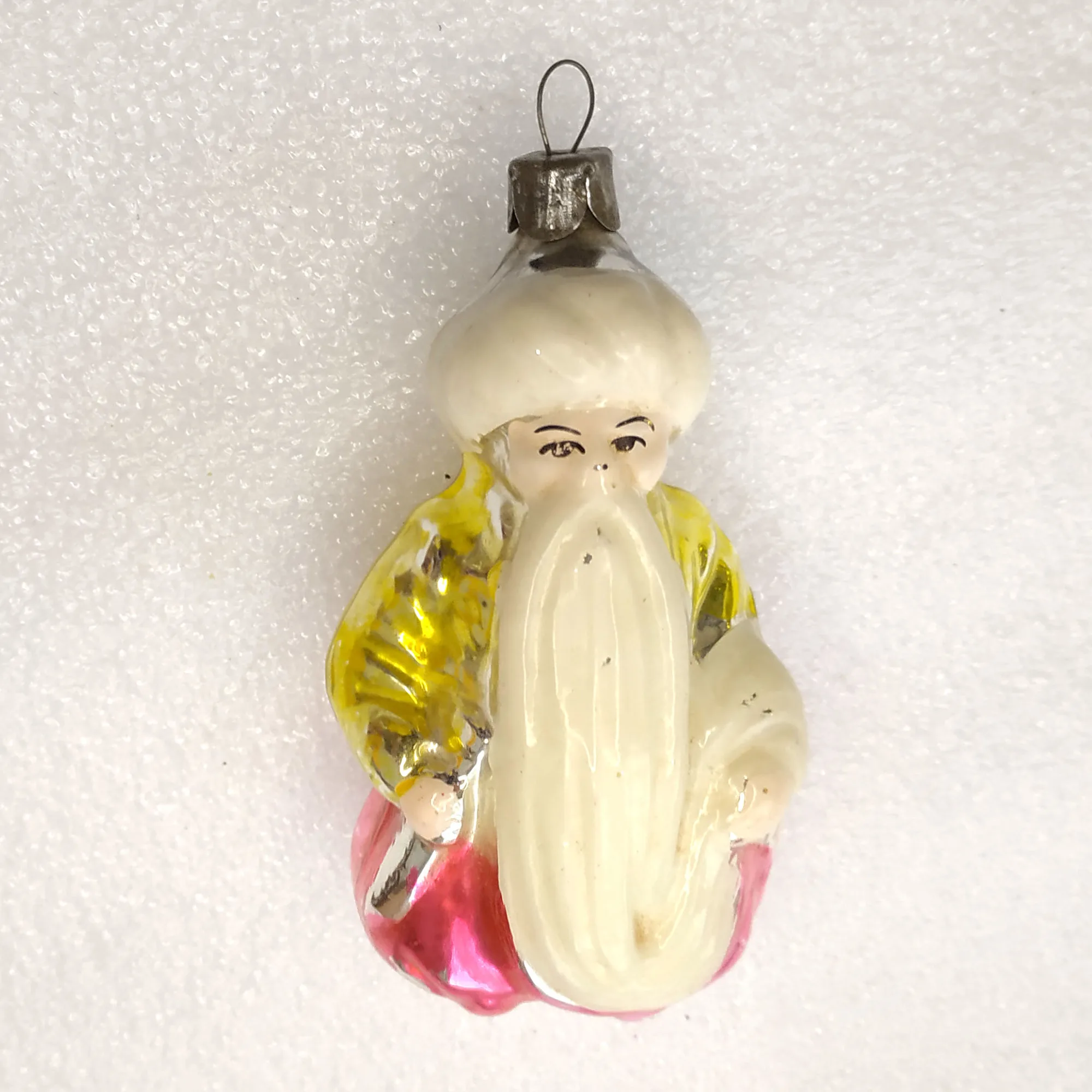 Vintage Antique Mercury Glass USSR Christmas Ornament Old Sultan