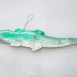 Vintage Dresden Cardboard Christmas Old Tree Ornament Crocodile