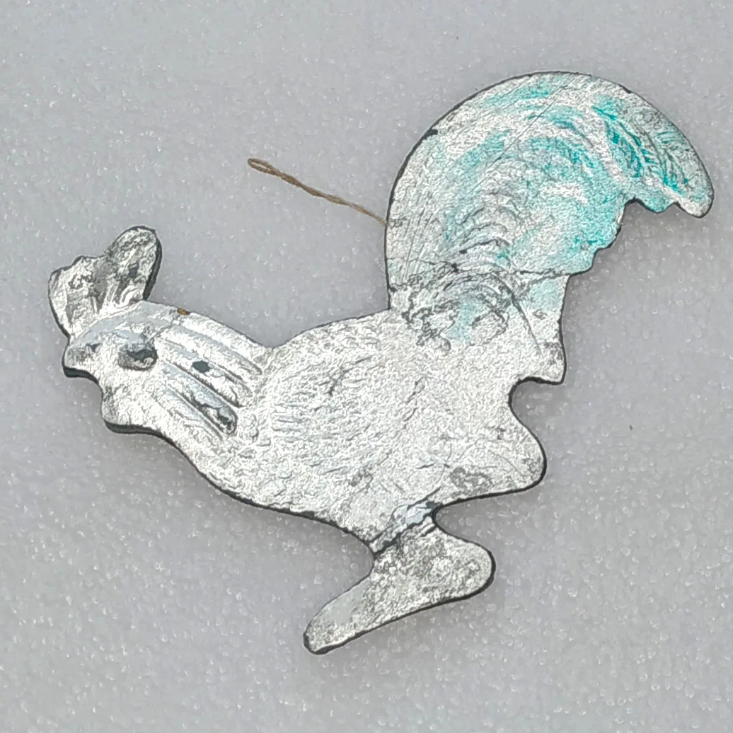 Vintage Dresden Cardboard Christmas Old Tree Ornament Rooster