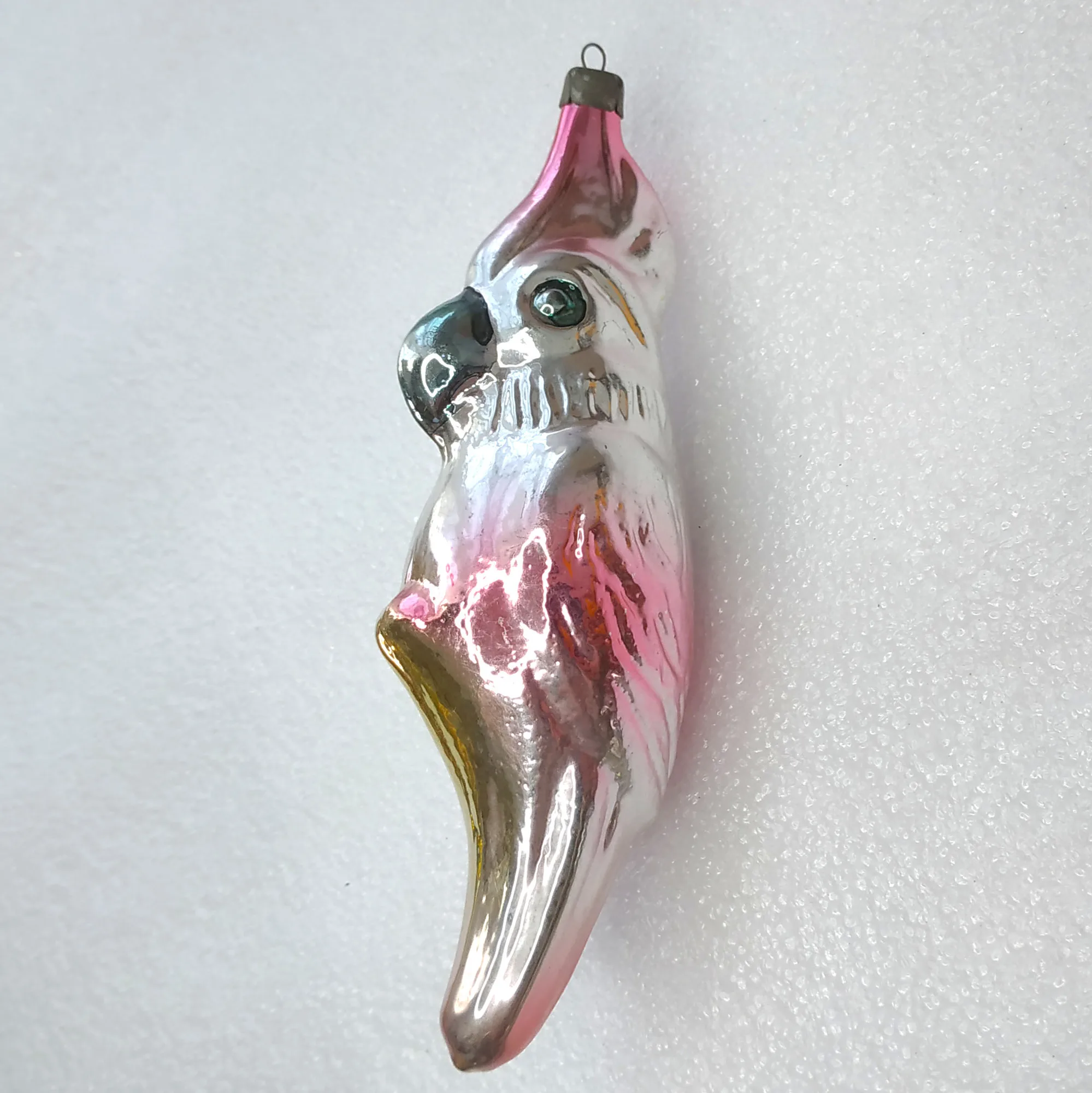 Vintage Antique Mercury Glass USSR Christmas Ornament Old Parrot