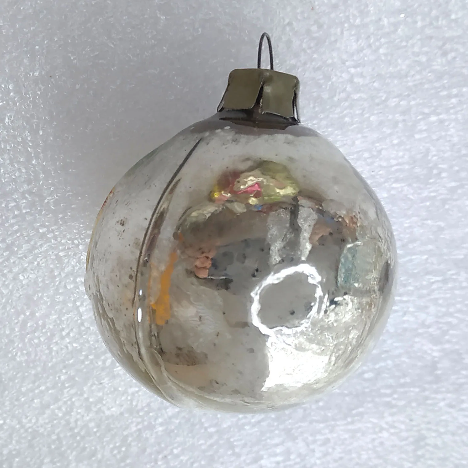 Antique Vintage Mercury Glass Christmas Ornament Ball Fox Animal Figure Toy