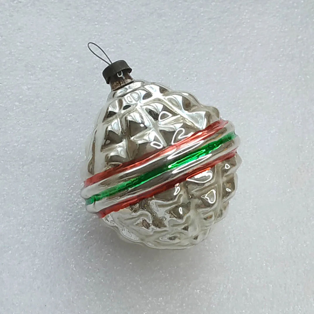 Vintage Mercury Glass Christmas Ornament Tree Antique USSR Decor Ball
