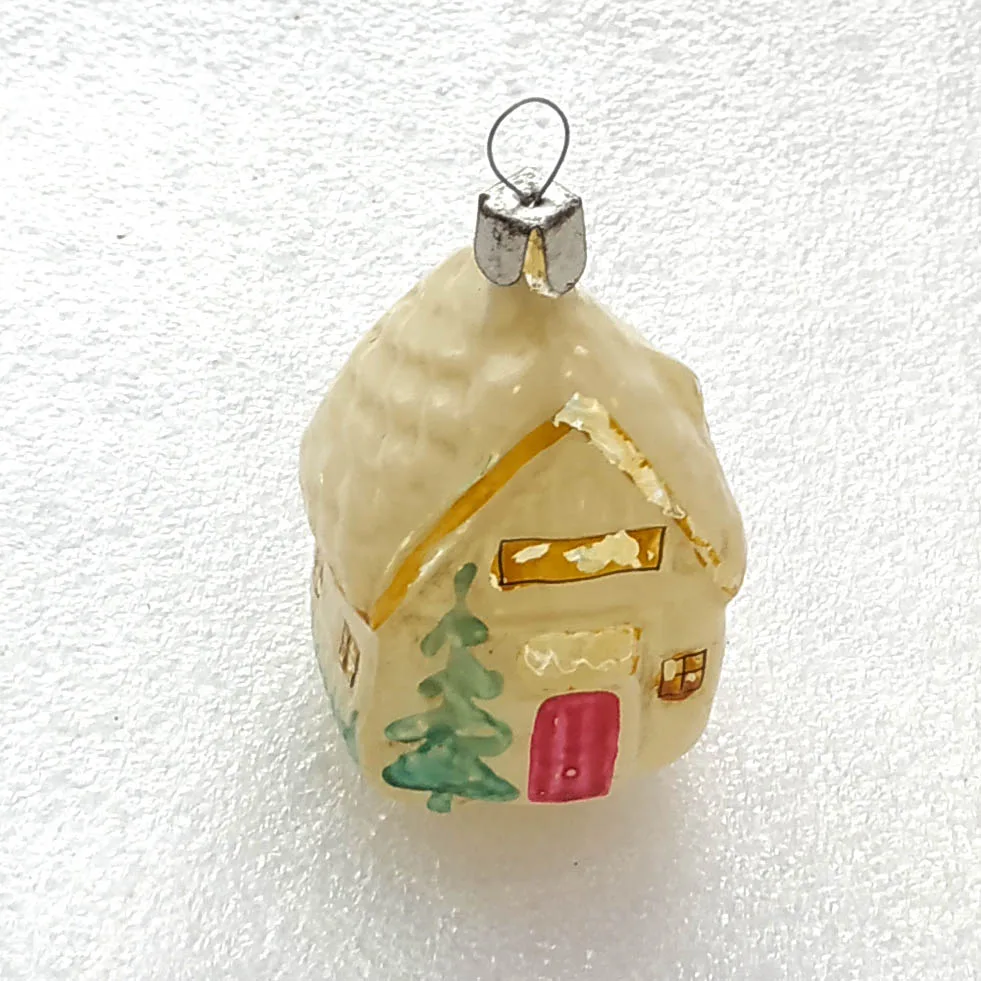 Vintage Glass Christmas Ornaments Tree Toy Antique USSR House