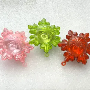 Set of 3 Vintage Plastic Christmas Ornaments Tree Antique USSR Decor Snowflakes