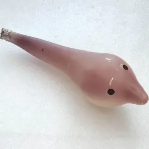 Vintage Glass USSR Christmas Ornament Tree Antique Decor Dolphin