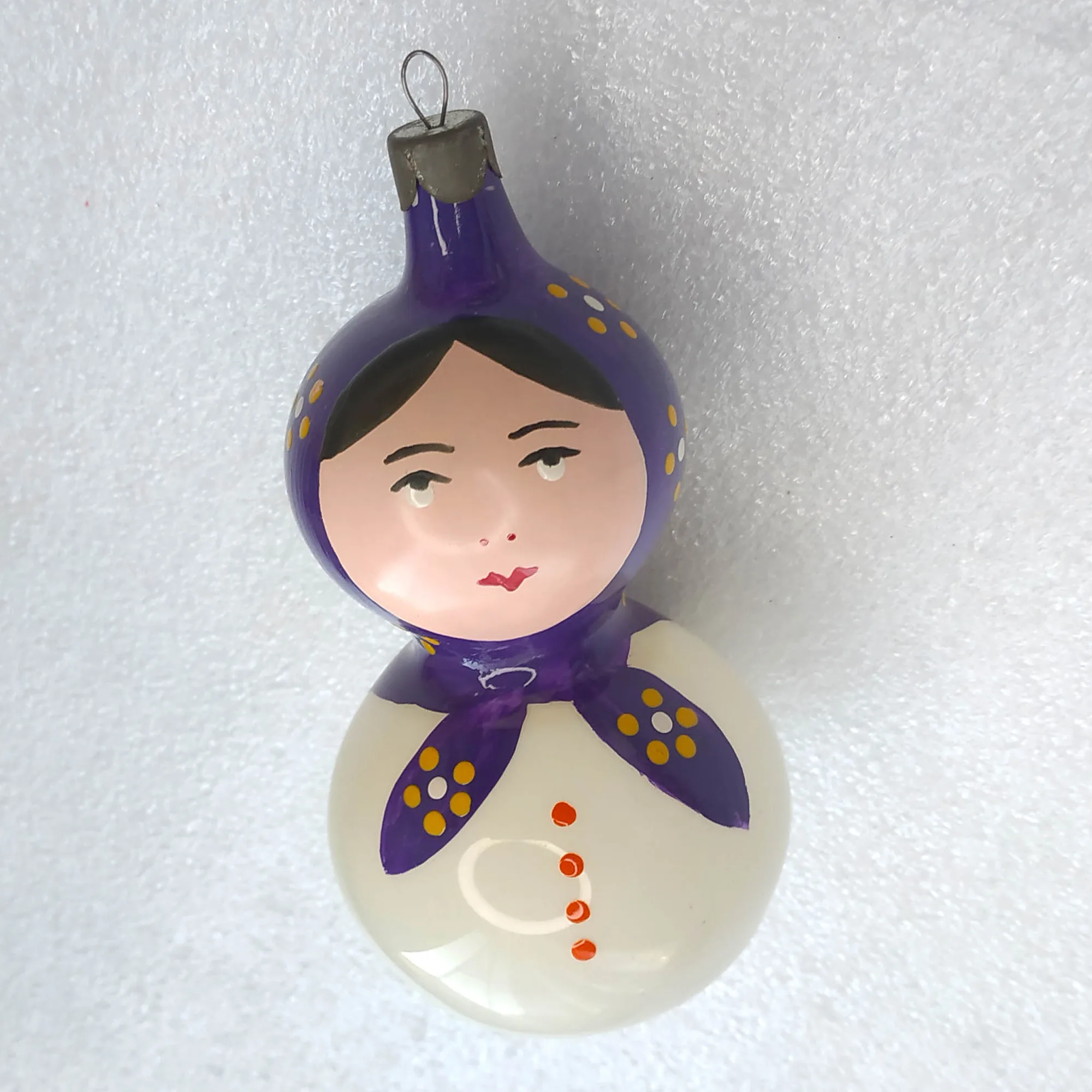 Vintage Glass USSR Christmas Ornament Antique Decor Unique Nesting Doll