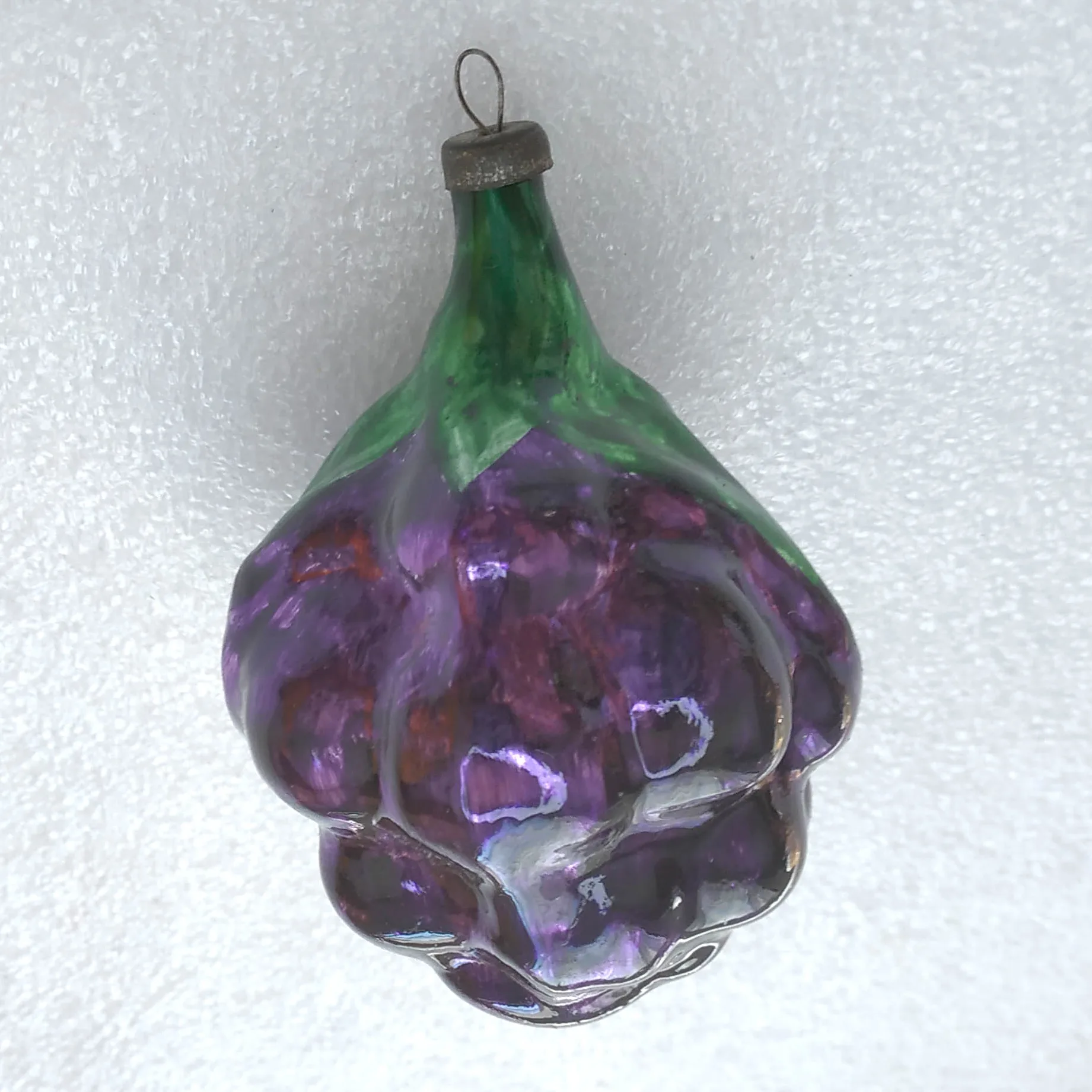 Vintage Silver Glass USSR Christmas Ornament Tree Antique Decor Grape