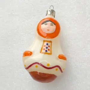 Vintage Glass USSR Christmas Ornament Antique Decor Unique Eskimo Girl