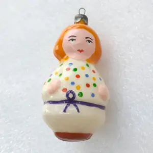 Vintage Glass USSR Christmas Ornament Antique Decor Unique Restored Boy