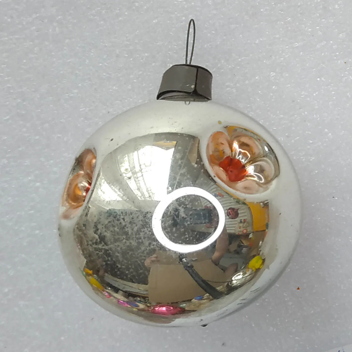Vintage Mercury Glass USSR Christmas Ornament 1940s Antique Decor Lantern