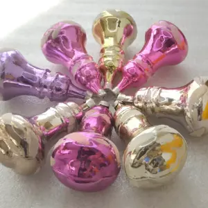 Set of 8 Vintage Silver Glass Christmas USSR Ornaments Antique Bells