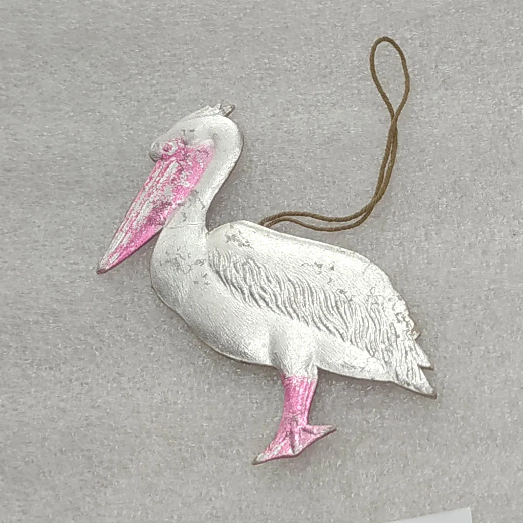 Vintage Cardboard Christmas USSR Ornament Antique Pelican