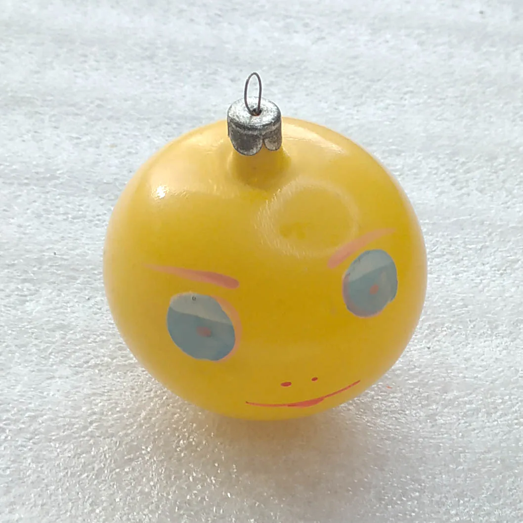 Vintage Glass Christmas USSR Ornament Antique Kolobok