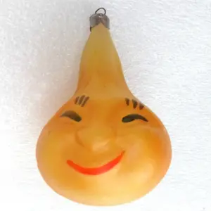 Vintage USSR Glass Christmas Ornament Onion
