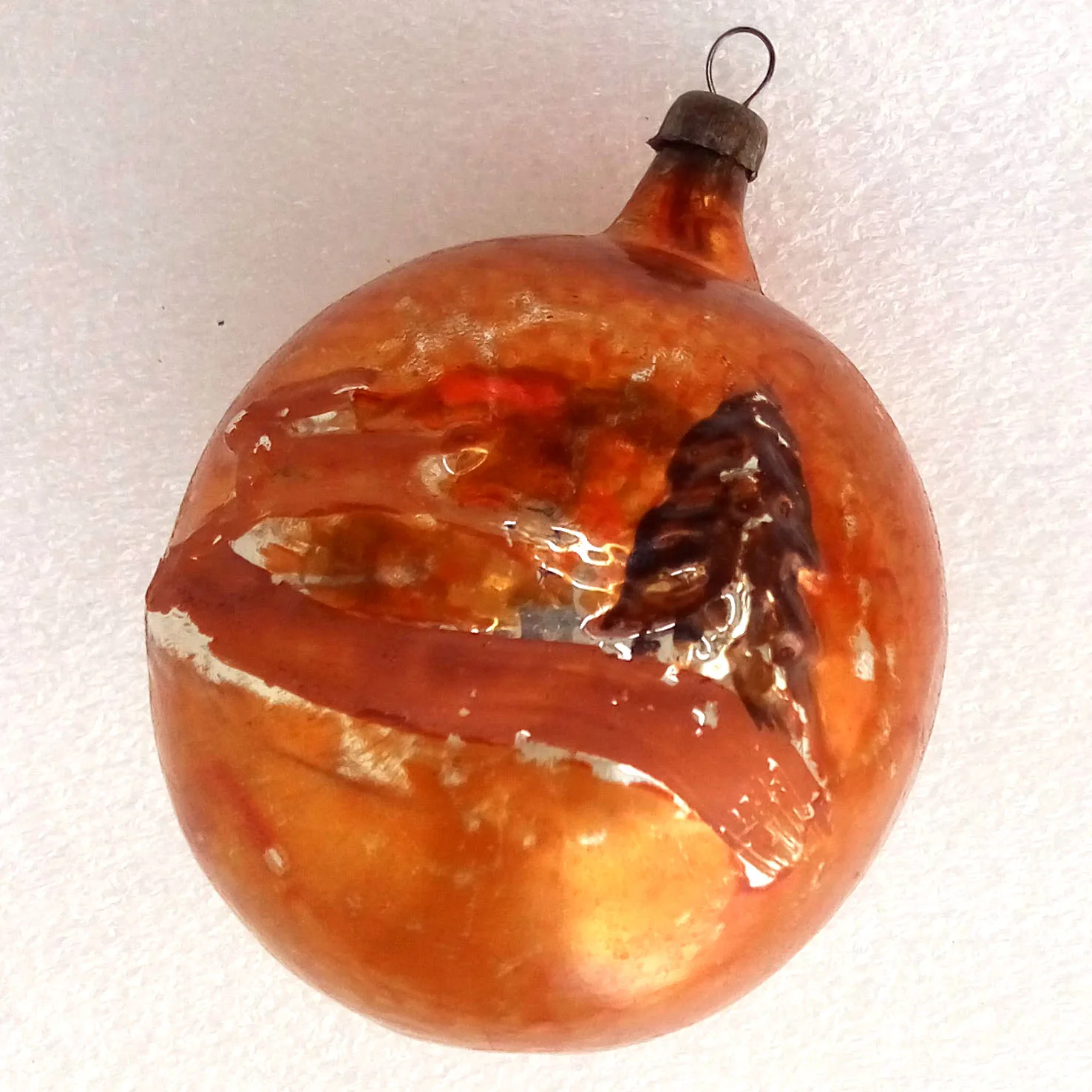 Vintage Ukrainian Glass Christmas Ornaments Ball