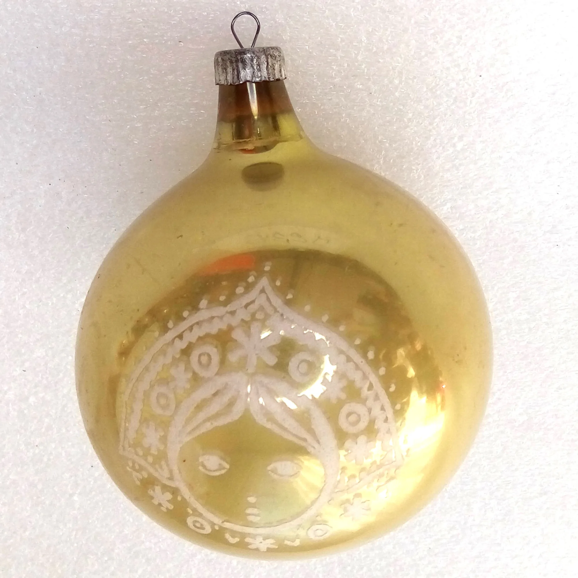 Vintage Ukrainian Glass Christmas Ornaments Ball