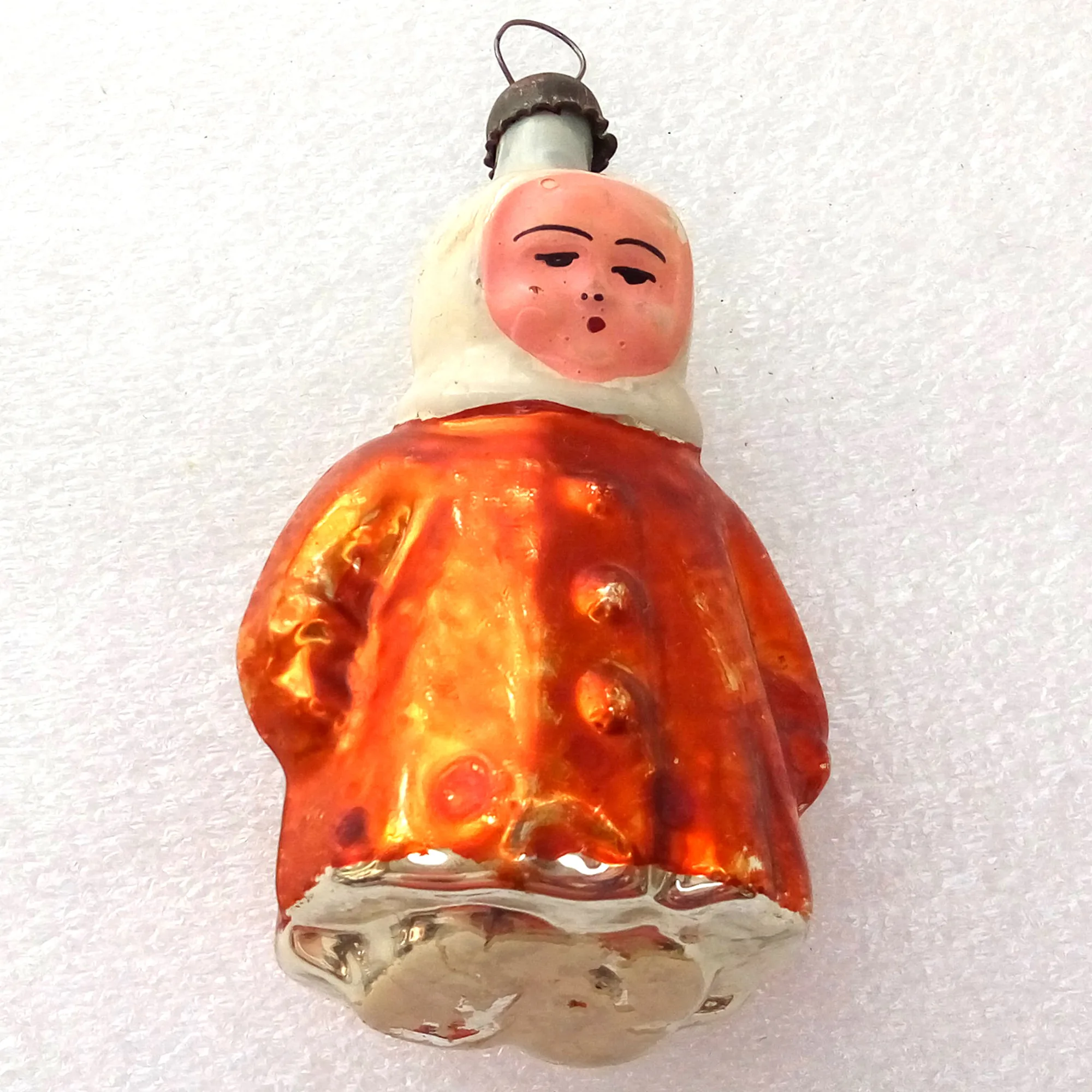 Vintage Ukrainian Glass Christmas Ornaments Tree Girl