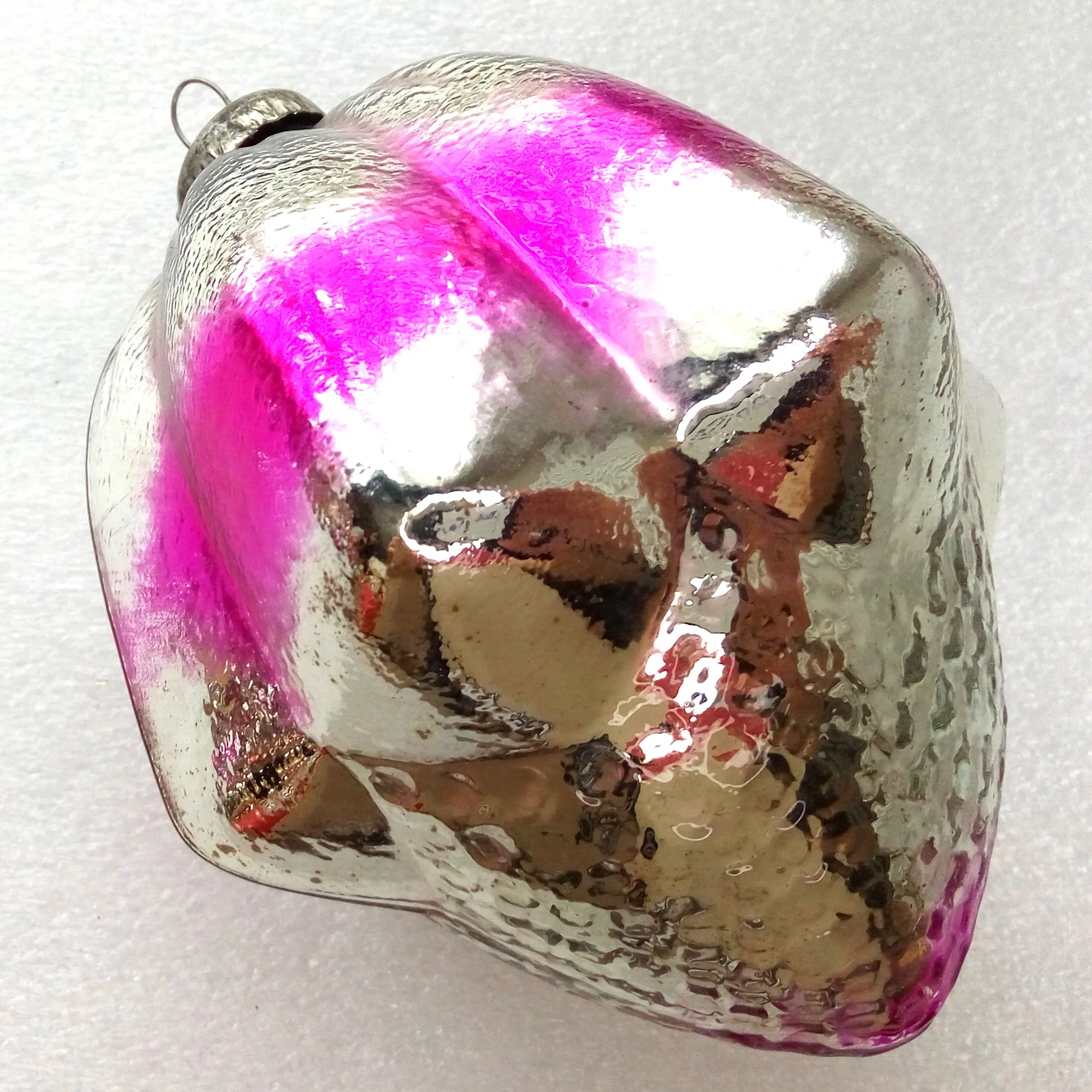 Huge Vintage USSR Glass Christmas Ornament Flower