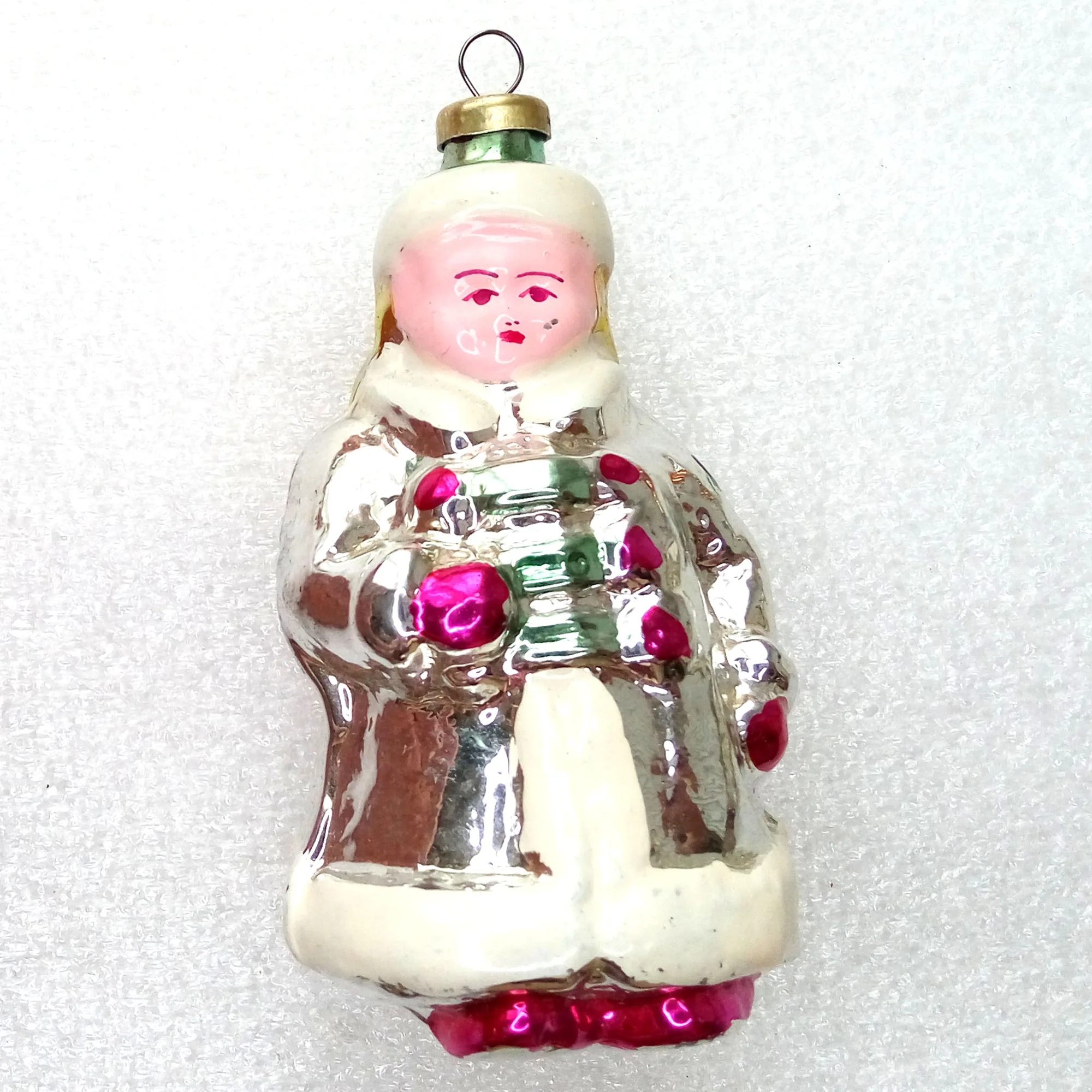 Vintage Ukrainian Glass Christmas Ornaments Woman