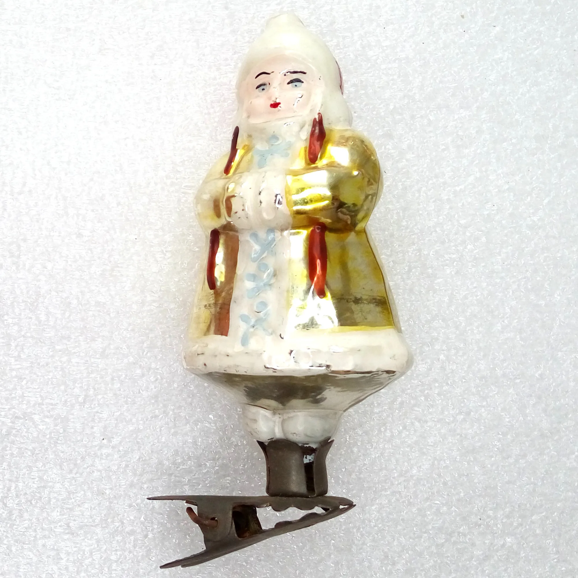 Vintage Ukrainian Glass Christmas Ornaments Girl