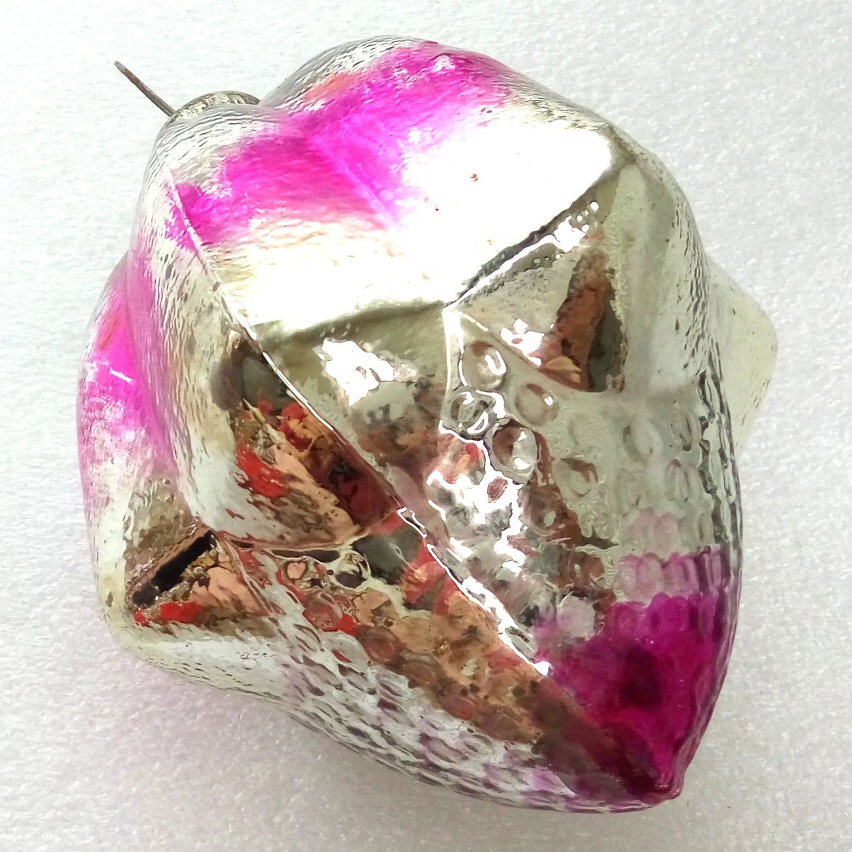 Huge Vintage USSR Glass Christmas Ornament Flower