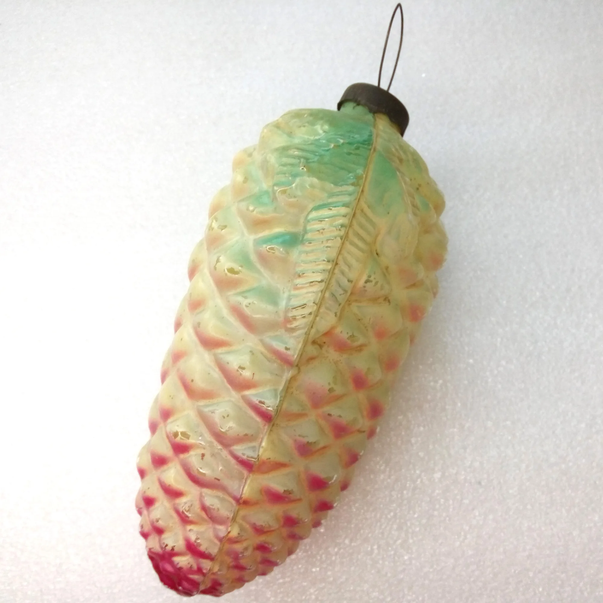 Huge Vintage Glass Christmas Ornament Pinecone
